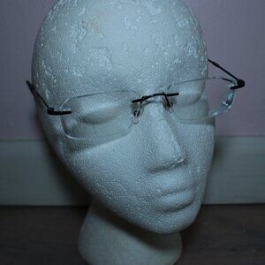 Ottoto Columbus Black Metal Rimless Eyeglasses Frames